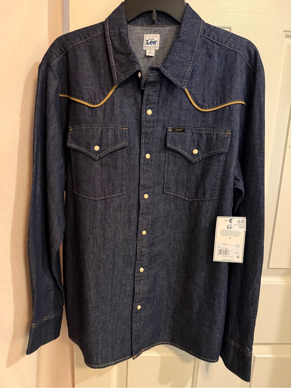 Lee Men’s Dark Blue Denim Western Shirt